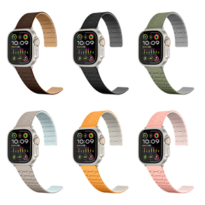 CM - Bracelet magnétique de dernière génération en silicone bicolore pour <span class=keywords><strong>Apple</strong></span> <span class=keywords><strong>Watch</strong></span> Series Ultra 8 <span class=keywords><strong>7</strong></span> 6 5 4 3 SE 49 45 44 - Product Image 4