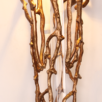 Lampe murale post-moderne de luxe léger, créative, pour chambre à coucher, lampe de chevet, ambiance artistique, escalier, Art Déco, cuivre, cristal