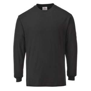 PORTWEST - FR11BKRXXXL Fire resistant anti-static <b>long</b> <b>sleeve</b> <b>black</b> <b>T</b>-<b>shirt</b> - EAN 5036108245536 FLAME RESISTANT WORKWEAR - Product Image 1
