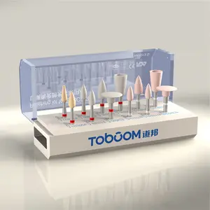 Caja de paquete de plástico de molienda de disco de corte reforzado con diamante dental de venta directa Toboom para fresa de diamante dental