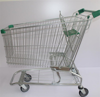 Chariots de courses professionnels de qualité supérieure en métal zingué 120L avec siège enfant pour supermarchés et magasins de détail familiaux