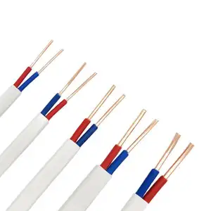 Certificado CCC BVVB 300/500V Conductor de cobre sólido Aislamiento de PVC Chaqueta de PVC Construcción de casas eléctricas Cable plano para renovación