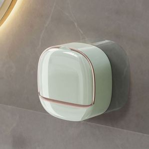 Support mural moderne en plastique de haute qualité, écologique, pour savon de toilette avec drain, sans perçage, portable pour salle de bain - Product Image 6