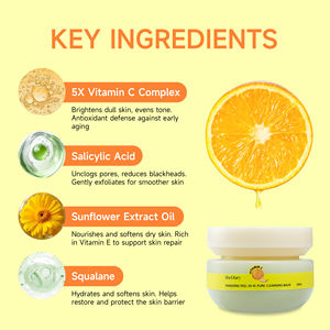 Baume démaquillant à base d'huile <span class=keywords><strong>non</strong></span> comédogène naturel éclaircissant nettoyant à la mandarine 5X vitamine C baume démaquillant 50ml - Product Image 6