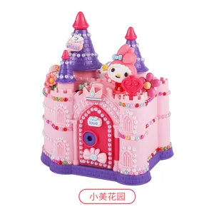 Brinquedo de simulação infantil DIY para princesa castelo de brinquedo creme