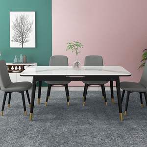 Table à manger en rotin de roche, moderne, minimaliste, légère, meuble de restaurant de luxe, extensible - Product Image 4