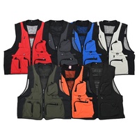 Gilet cargo pour homme, logo personnalisé, multi-poches, col en V, gilet de pêcheur pour l'escalade, la chasse, la randonnée, le journalisme, la photographie