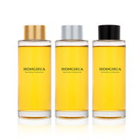 Vente en gros de flacons diffuseurs en verre cylindriques transparents de 100 ml avec emballage personnalisé, faible MOQ