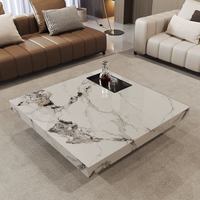 Mobilier moderne de taille personnalisée pour salon table basse en pierre frittée sculptée à la main design de luxe