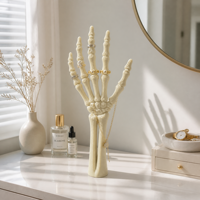 Main de squelette imprimée en 3D personnalisée, modèle de crâne humain haute précision, texture osseuse réaliste, décoration de bureau, support à bijoux