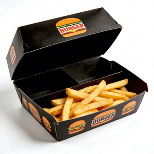Boîtes de repas écologiques personnalisées <span class=keywords><strong>en</strong></span> gros pour la restauration rapide, hamburgers, <span class=keywords><strong>frites</strong></span> avec compartiments - Product Image 2
