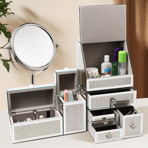 Protección del medio ambiente Espejo a prueba de polvo Vidrio Gran capacidad Apilable Gran lujo Cajón de escritorio - Product Image 4