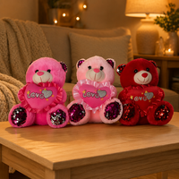 Peluche super douce et mignonne en forme d'ours en peluche, rembourrage en coton PP, boîte cadeau pour la Saint-Valentin, matériau polyester, couverture réconfortante lavable, unisexe