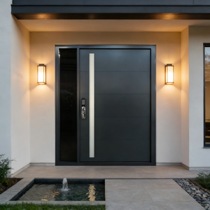 Porta d'Ingresso di Sicurezza Moderna ed Elegante, Porta Pivotante in Alluminio Minimalista con Isolamento Termico - Product Image 2