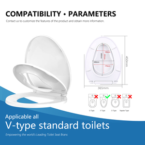 مقعد مرحاض عائلي حديث اثنان في واحد مع مقعد أطفال مدمج مقاوم للخدش مقعد مرحاض مستطيل مع مقعد للأطفال الصغار - Product Image 3