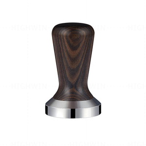 Prensador de Café Highwin de Acero Inoxidable de Grado Alimenticio de 51-58 mm con Mango de Madera para Baristas - Product Image 2
