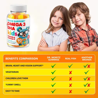 WELLBODY OEM/ODM Marque Privée Pure Naturelle Compléments d'Huile de Poisson Oméga 3 DHA pour Enfants Gommes Oméga 3 DHA pour Enfants