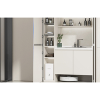 Système de porte coulissante escamotable pour armoires de cuisine et placards - Solution de rangement gain de place à 2 portes, design dissimulé