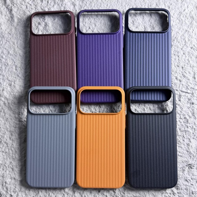 3D Stripe Metal Paint Magnetic Case for iPhone 17 16 15 14 Pro Max Magnetic Matte Corrugated Luggage Pattern Armor PC Cover