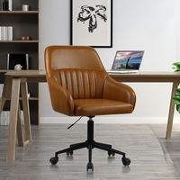 Fauteuil de bureau moderne 2025 au design contemporain, confortable, en cuir PU, dossier haut, inclinable, pivotant, réglable en hauteur