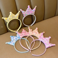 Serre-tête Couronne de Princesse pour Enfants, Vente Chaude en Gros, en Plastique avec Paillettes, Multicolore, pour Jeu de Rôle, Accessoire Cheveux Mignon pour Fête