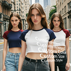 T-shirt in cotone personalizzato da donna con rivestimento colorato SlimCrop canotta con Logo digitale stampato stile Casual 100% tessuto intrecciato - Product Image 6