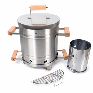 Asador de Carbón <span class=keywords><strong>Portátil</strong></span> de Acero Inoxidable 304 con Termómetro para Exteriores, Camping, Jardín y Picnic - Product Image 3