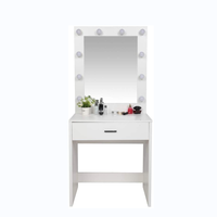 Coiffeuse moderne d'angle pour chambre à coucher avec tabouret blanc