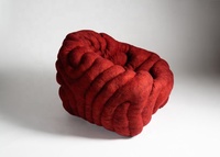 Fauteuil de détente moderne de luxe, tapisserie en tricot haut de gamme, apparence de rose, contemporain, nordique, salon, paresseux