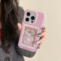 Coque de téléphone rétro à motif de dessin animé pour 17/16 Pro Max, protection transparente à 360° pour 15P