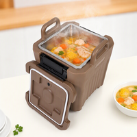 Conteneur isotherme non électrique pour le transport et la conservation des aliments chauds, capacité 120L, idéal pour la restauration et le transport de plats.