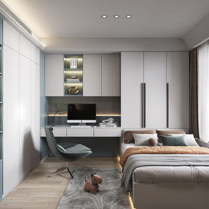 خزانة حديثة مدمجة ، مكتب حصير ، سرير بسيط مع ميزات التخزين - Product Image 5