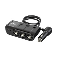 Adaptador de encendedor de cigarrillos 8 en 1, adaptador de cargador de coche con cable PD36W de 3.3 pies, interruptor independiente de 24V/12V, pantalla LED de voltaje