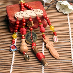 Pendentif en bois de pêche en forme de calebasse, décoration naturelle pour la maison, cadeau unisexe, 12 ans et plus - Product Image 3