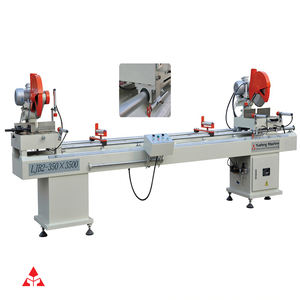 Mesin gergaji potong kepala ganda diskon dengan PLC & Motor untuk jendela pintu aluminium/UPVC/PVC membuat kaku tinggi - Product Image 1