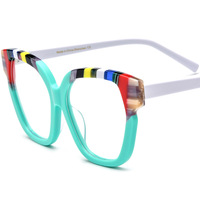 Nouvelles lunettes optiques rétro haut de gamme en acétate, monture large, style œil de chat, avec empiècements