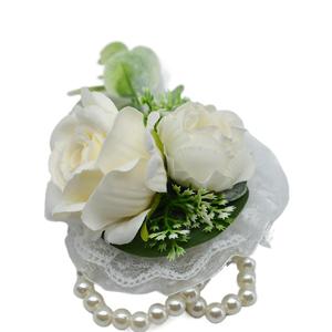 Coshinerose fiore artificiale rosa blu corpetto da sposa pinza Pin Boutonniere per gli uomini - Product Image 5