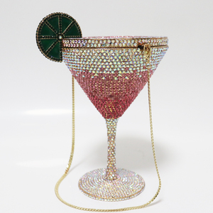 Sac de soirée de luxe en forme de <span class=keywords><strong>verre</strong></span> à <span class=keywords><strong>martini</strong></span> en cristal, sacs à main de créateur pour femmes avec strass et diamants, idéal pour les soirées - Product Image 2