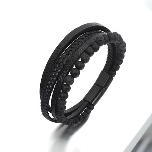 Pulseira de Pedra Natural com Fecho Magnético Trançado em Camadas de Liga de Cobre para Homens em Promoção - Product Image 6