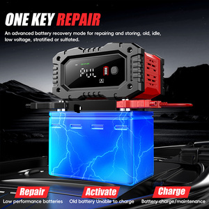 Chargeur de batterie de voiture FOXSUR 20A pour 12V/24V avec réparation par impulsions, chargeur intelligent portable pour camion, moto, AGM/<span class=keywords><strong>LA</strong></span>/LiFePO4 - Product Image 6