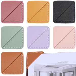 Cute Book Marker Mixed Colors Square Shape PU Leather Corner <b>Bookmark</b> Paper Clip for Reading - Product Image 1