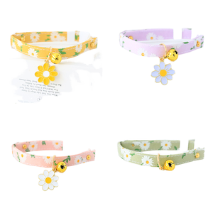 Lindo <span class=keywords><strong>collar</strong></span> de poliéster para mascotas con diseño floral para gatitos y perros inspirado en el <span class=keywords><strong>collar</strong></span> floral con colgantes de moda hebilla de seguridad - Product Image 1