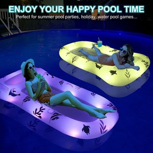 Chaise flottante gonflable à bouée lumineuse à LED <span class=keywords><strong>avec</strong></span> télécommande Matelas de <span class=keywords><strong>plage</strong></span> amusant pour les fêtes - Product Image 2