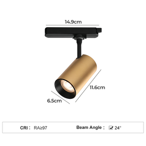 Luz LED de Riel de Alta Gama, Edición Dorada, CRI 97Ra, 15W, Aluminio, Foco Ajustable para Iluminación de Joyerías y Boutiques de Lujo - Product Image 2