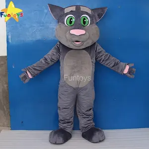 Funtoys CE gri Tom kedi yavru maskot kostüm karikatür karakter Mascotte yetişkin pembe burun avuç içi cadılar bayramı için