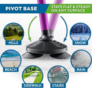 Bâton de marche pliant réglable violet avec poignée en EVA pointe pivotante <span class=keywords><strong>canne</strong></span> de marche lourde pour hommes femmes debout libre pour la randonnée - Product Image 5
