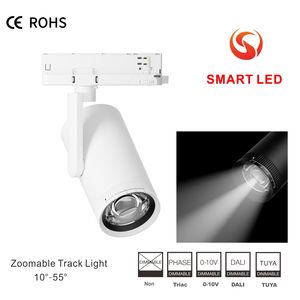 Lámpara de Riel LED Inteligente con Control Remoto, Regulable, con Zoom, 15W, 10-55 Grados, 2700-6500K, Foco Ajustable de Aluminio para Hogar y Oficina - Product Image 1