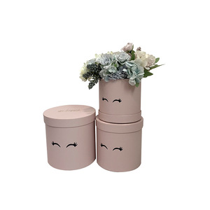 <span class=keywords><strong>Smiley</strong></span> Eyes Pattern Set 3 Fleurs <span class=keywords><strong>Hug</strong></span> Bucket Boîte à seau rond Tube en papier Boîte cadeau Boîte d'emballage cadeau pour la fête des mères - Product Image 4