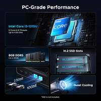 UGREEN NAS DXP4800 Pro, NAS de Escritorio de 4 Bahías, CPU Intel I3-1315U de 6 Núcleos, 8GB de RAM DDR5, 2.5GbE, M.2 NVMe, 4K HDMI, Almacenamiento Conectado a la Red