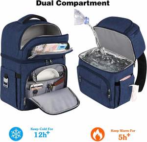 Custom Factory <b>Cooler</b> <b>Backpack</b> Insulated <b>Backpack</b> <b>Cooler</b> Leakproof Double Deck InsulatedCooler Bag - Product Image 4